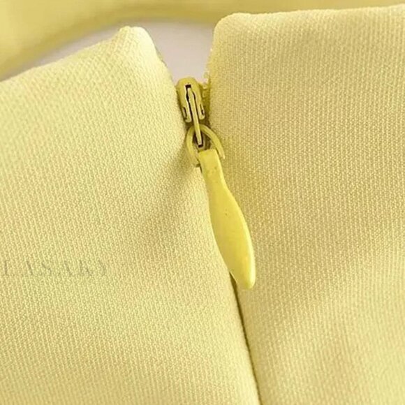 Freya Strapless Mini Dress with Hollow Out Design YELLOW XS - Picture 4 of 6